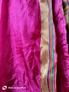 Brand new shocking pink silk embroidered duppatta.
