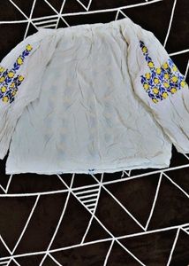 Embroidered Peasant Top