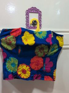 Vibrant Floral Print Corset Top