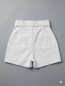 White Belted mini skirt with inbuilt shorts