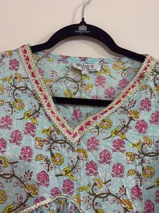 Floral Printed Gotta Patti Kurta with Sharara