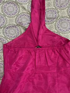 Satin Pink Halter Neck Top| S size