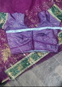 Exquisite Embroidered Purple Saree