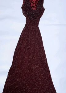 Sparkling Embellished Maroon Dress