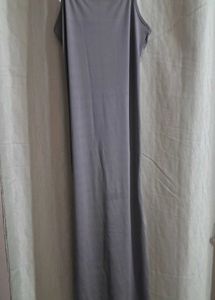Gray Sleeveless Maxi Slip Dress