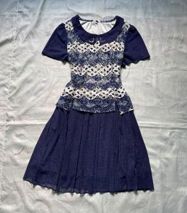 Blue Lace Detail Dress
