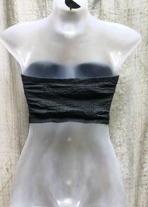 I. Stylish Black Tube Top with Gold Embroidery