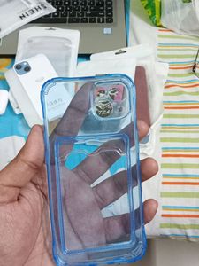 iPhone 13 Clear case with Picture Slot/ Pouch