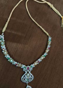 Elegant Diamond &amp; Emerald Necklace