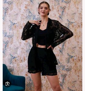 Combo Of Beautiful Shrug Top With Shorts