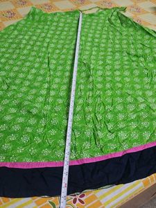 Vibrant Green Printed Skirt