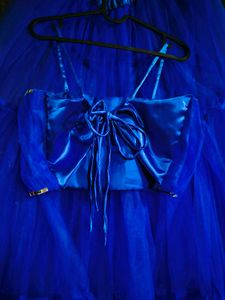 Royal Blue Tulle lehanga choli set