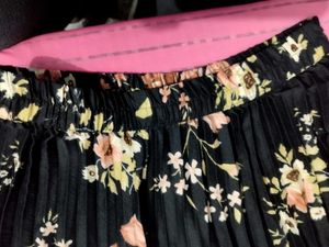 Floral Print Pleated  Skirt