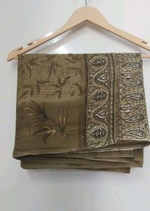 Elegant Brown Saree with Paisley Border