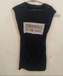 Black Graphic Print Top