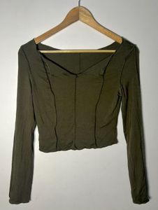 Savana Olive Green Long Sleeve Top