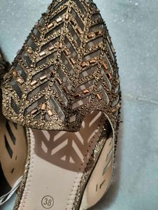 Gagatose Gold Embellished Mules - Size 38