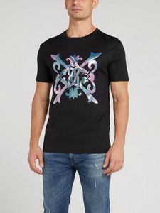 AUTHENTIC ROBERTO CAVALLI BLACK BAROQUE PRINT Tees