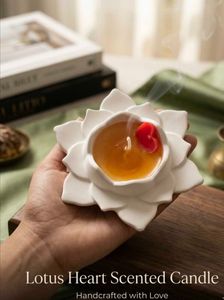 handmade Lotus Heart Scented Candle - Handmad