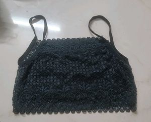 Black Lace Cami Crop Top (Bralette)