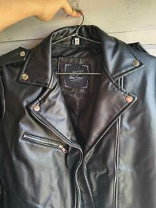 Black Faux Leather Biker Jacket