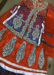 Beautiful Red &amp; Blue Lehenga Choli Set