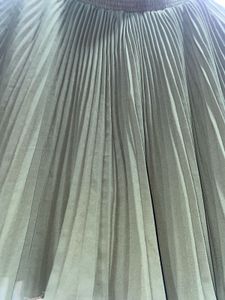 Olive Green Pleated Mini Skirt