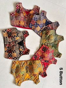 V Neck Patchwork Blouse