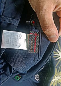 Men's Blue Patchwork Cargo Pants