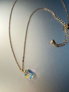 Sparkling Crystal Cube Necklace