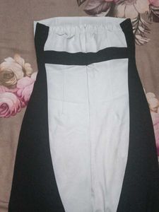 Strapless Black &amp; White Dress