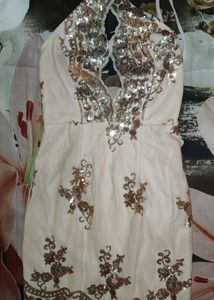 Sparkly Sequin &amp; Floral Mini Dress