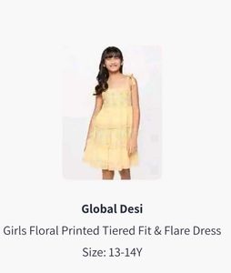 Yellow Floral Tiered Dress