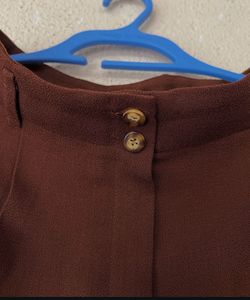 Elegant Brown Wide-Leg Trousers