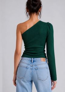 Women's One Shoulder Ribbed Top