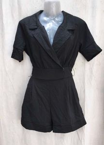 668. Chic Black Blazer Romper