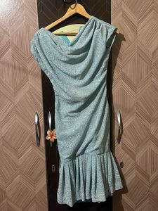 Sparkly One-Shoulder Ruched Dress