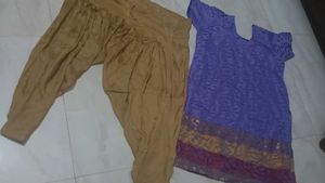 Purple Kurta Set with Patiala Pants