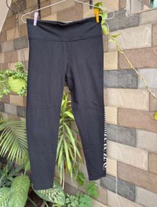 Black Active wear Leggings with Side Detail