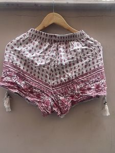 Boho Print Shorts with Tassels