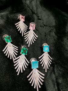 Colorful Cubic Zirconia Dangle Earrings