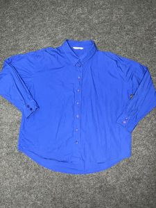 Blue Button-Up Long Sleeve Shirt