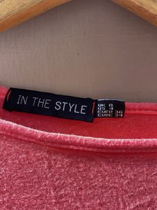 Pink Graphic Crop Top with Ruffle Hem