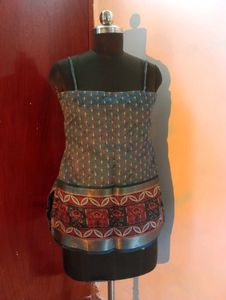 Stylish Teal Ethnic Print Kurta Top
