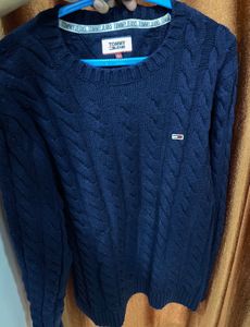 Tommy Hilfiger Navy Blue Cable Knit Sweater