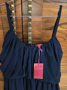Navy Blue Flowy Midi Dress