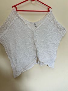 White Crochet Detail Tunic