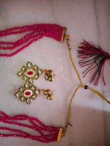 Elegant Beaded Necklace and Earring Set