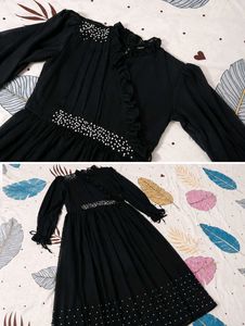 Elegant Black Embellished modest Gown
