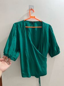 Emerald Green Wrap Top